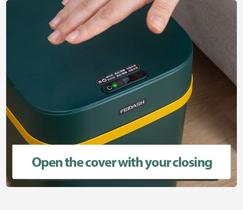 Smart Sensor Garbage Bin Automatic Induction Kicking Trash Can Kitchen Bathroom Trash Bin Toilet Waterproof Bin with Lid 10/12L