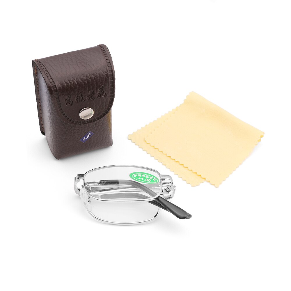 Gafas de lectura plegables Unisex, lentes magnéticas sin montura, ultraligeras, con caja, para el cuidado de la visión + 1,0 ~ 4,0, 1 par