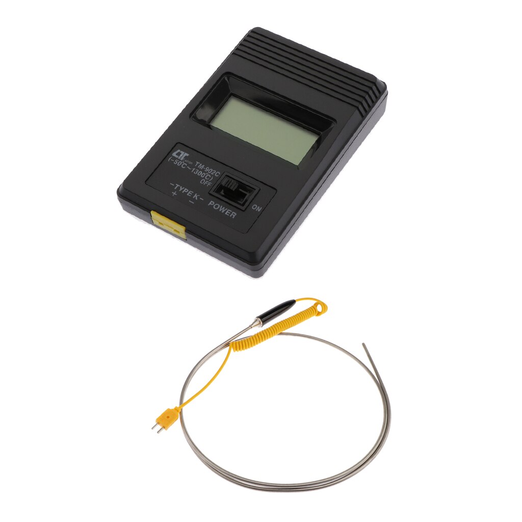 Draagbare Digitale Thermometer + K-Type Thermokoppel Temperatuur Sonde, Roestvrij Stalen Sonde In Temperatuurbereik 0-1300