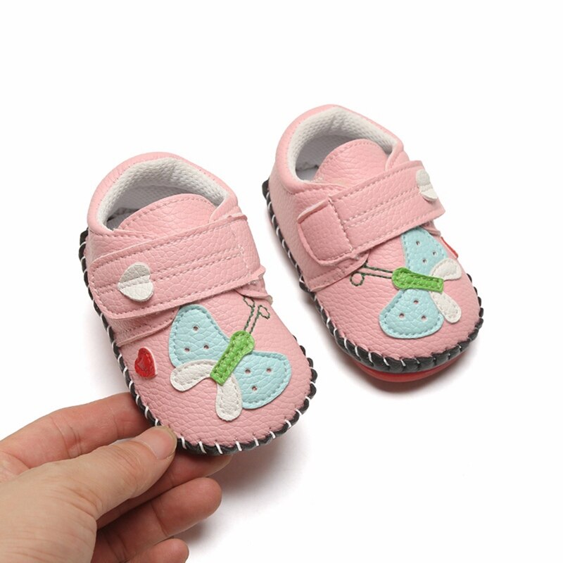 Børn blød sål første rullesko baby pige sommerfugl mønster skridsikre sko sneakers bløde til 0-12m børn: Militærgrøn / 13