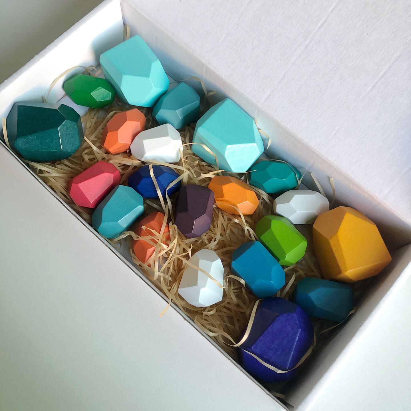 Giocattolo per bambini blocchi di legno creativo stile nordico Montessori giocattoli educativi colorati gioco impilabile bilanciamento pietra arcobaleno per bambini: N 21PCS