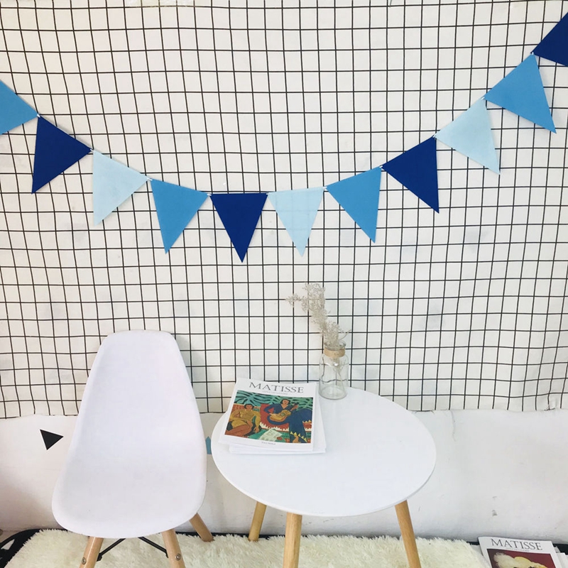12 flaggor 2.5 meter födelsedagsbunting banderoller vimpel baby shower bröllopsgirland non-woven flaggor för fest heminredning rekvisita