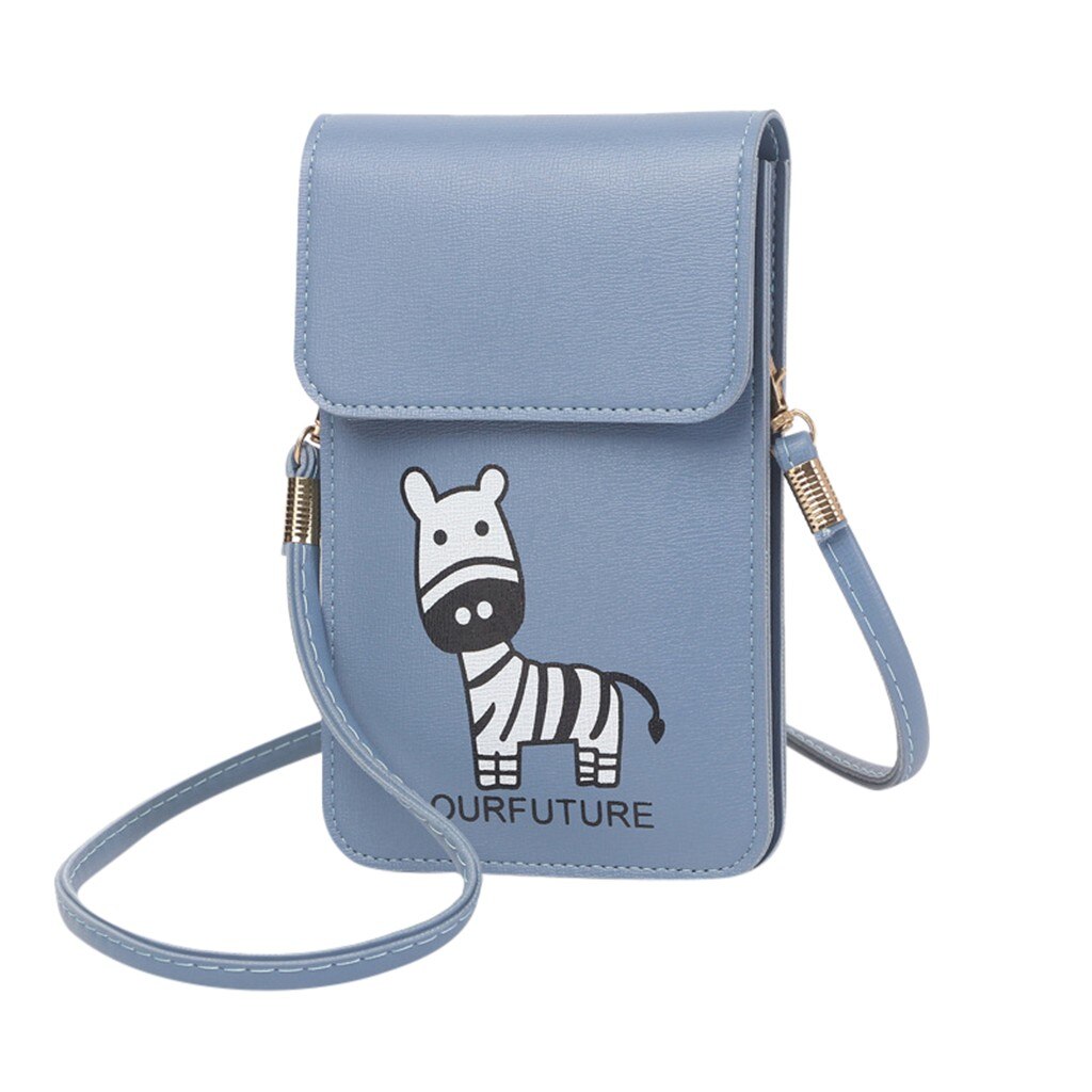 Mini Mobile Phone Bag With Back Side Clear Touching Screen Window Leather Bag Rear transparent touch screen Crossbody bag