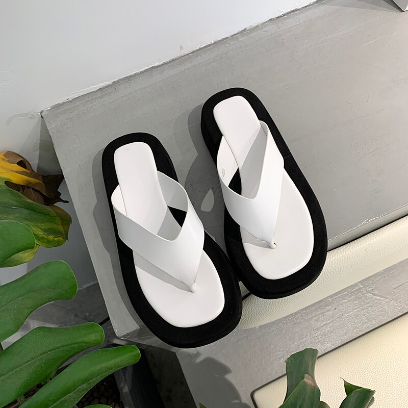 Kvinders hjemmesko sommer dame strandflip-flops sandaler fritidssko tyk bund damesko zapatos de mujer søde hjemmesko: Hvid / 37