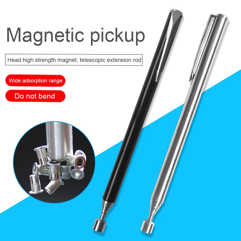 65cm mini bærbart opsamlingsværktøj teleskopisk magnetisk magnet pen håndværktøj pickup stangpind til opsamling af møtrikbolt, der kan udvides