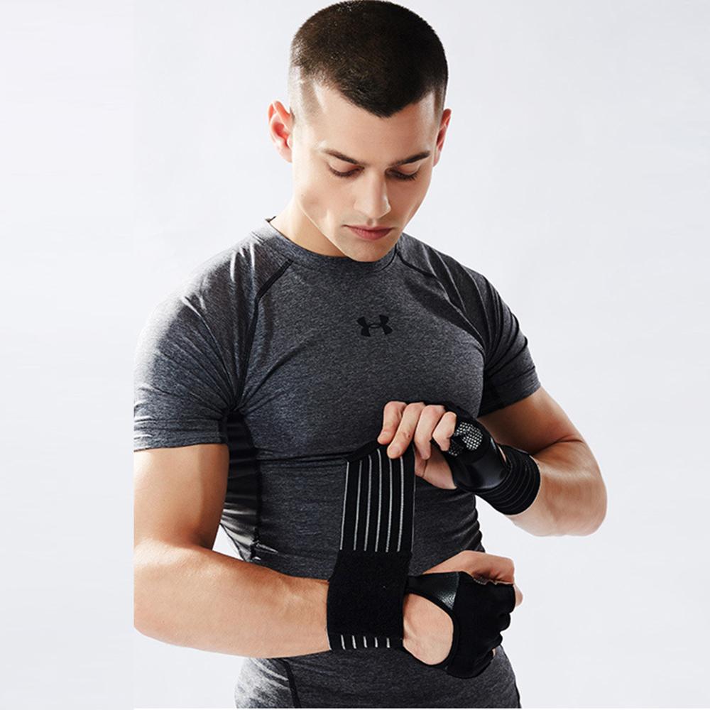 Crossfit Gym Fitness Gloves Adjustable Four Half Finger Women Men Workout Weightlifting Bodybuilding Hand Wrist Protector