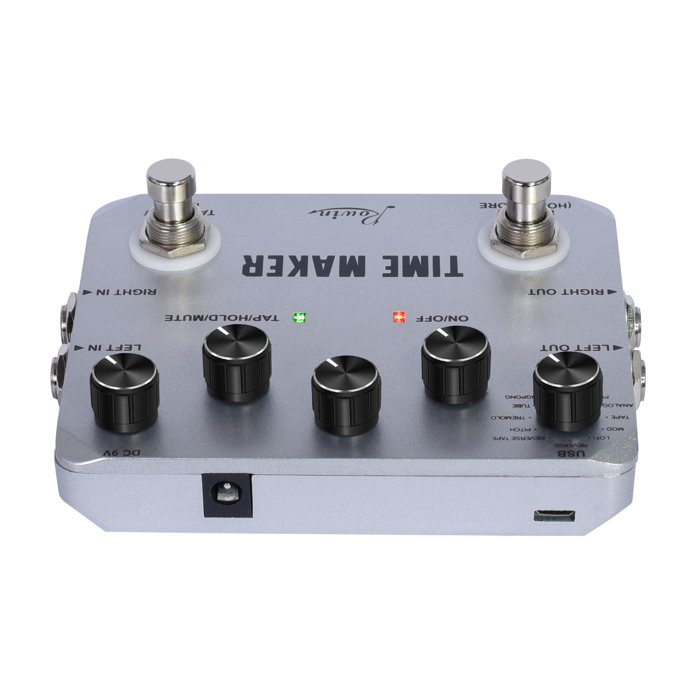 Rowin Zeit Hersteller 11 Arten von Ultimative Verzögerung Bass Gitarre Effekt Pedal Stereo mit klopfen Tempo