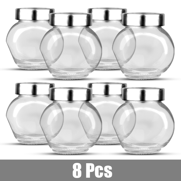 Frasco hermético de vidrio, tarro de almacenamiento de alimentos, botella de preservación de dulces de frijol de té de especias, tarro de especias, botella de pimienta, herramienta de almacenamiento: 8Pcs