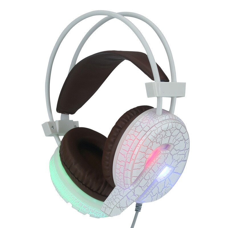 Professionele Gaming Headset Led Licht Oortelefoon Wired Hoofdtelefoon Met Microfoon H6 Professionele: WH
