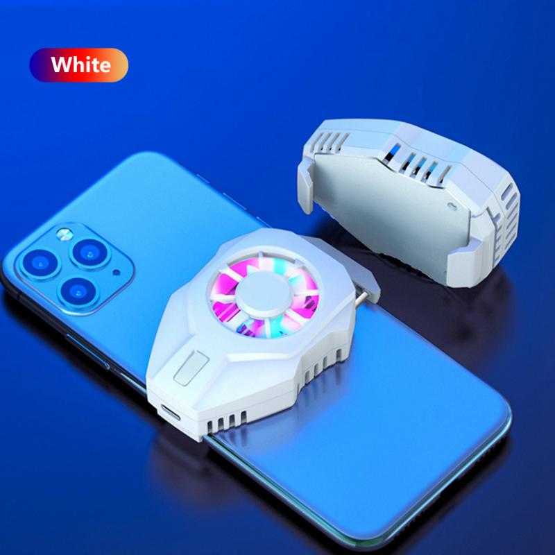 Mobile Phone Cooler Cooling Fan Gamepad Holder Bracket Fan Radiator Tablet USB Charging Smart Cooler For IPhone Huawei Xiaomi: white