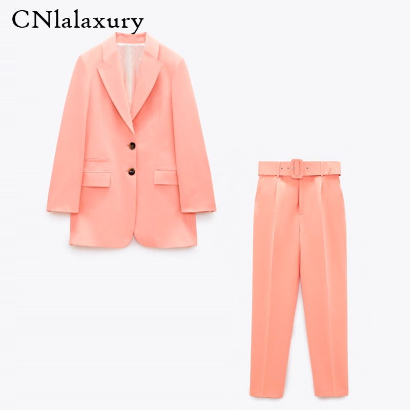 Women Blazer Set Single-breasted Jacket Coat & Pencil Pant Women Pant Suit Ladies Office Suit Female 2 Piece Set