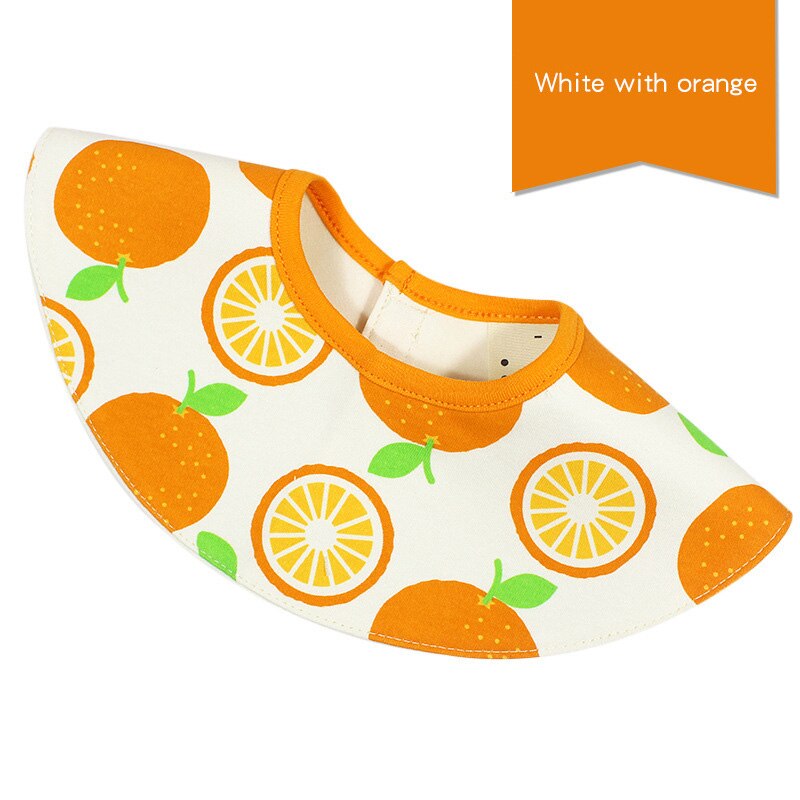 Baby Bandana Slabbetjes 360 Graden Rotatie Fruit Patroon Katoen Baby Peuter Waterdicht Speeksel Voeden Handdoek Accessoires CL5037: Orange