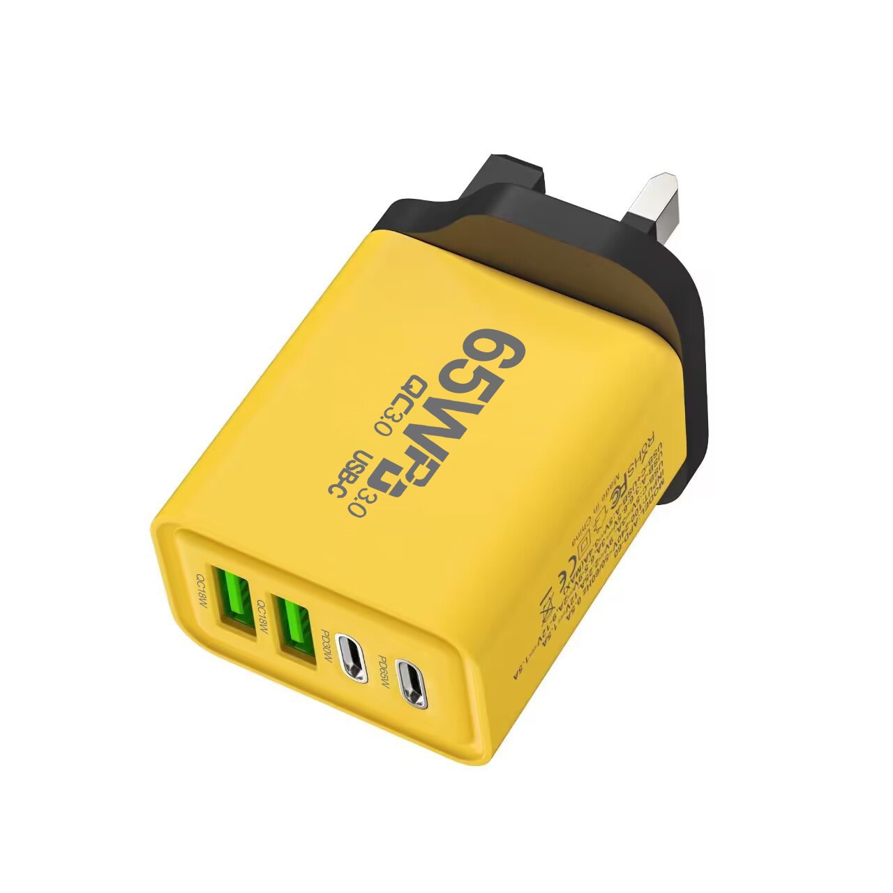 65w opladers, 4- usb-c-poorten, snellader  pd 3.0 usb-c-snellader, mobiele usb-oplader, tabletoplader: Ch
