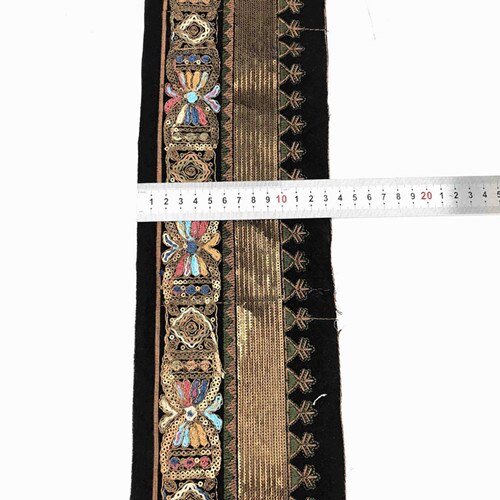 2 meter 13cm etniske guldtråd pailletter bånd bånd tøj dekorative broderede blonder trimmer diy sy tilbehør: Default Title