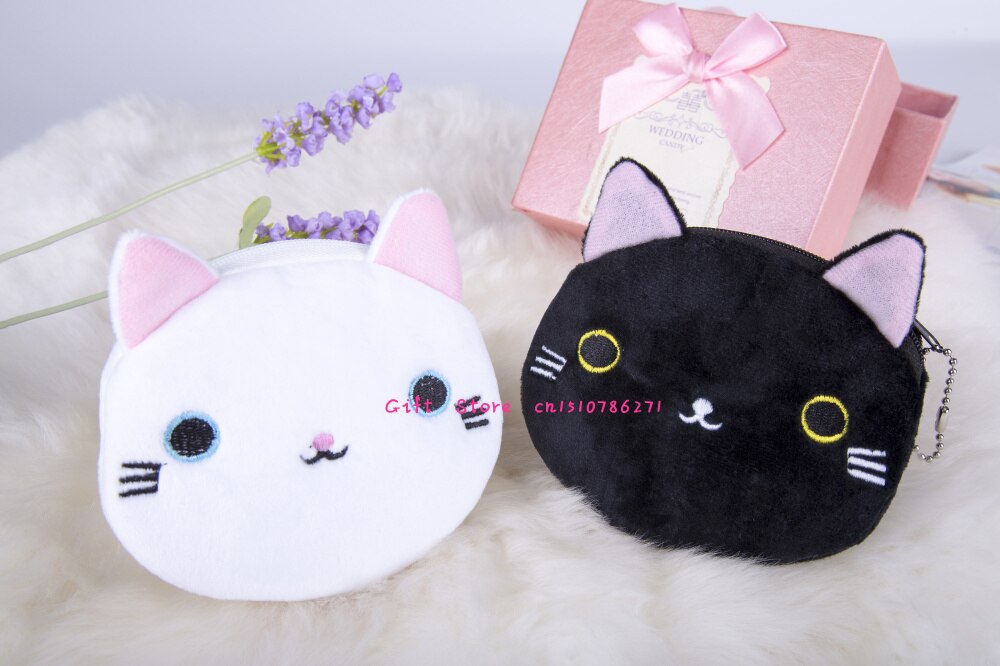 TOP Sell Cats Coin BAG , 6Models 10CM Cats Plush Coin Purse Wallet Pouch , Women Lady's Coin Bags Pouch Handbag Case