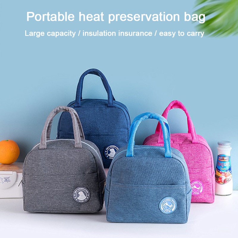 Bento Pouch Dinner Container School Food Storage Bags Portable Lunch Bag Thermal Insulated Lunch Box Tote Fresh Cooler Handbag