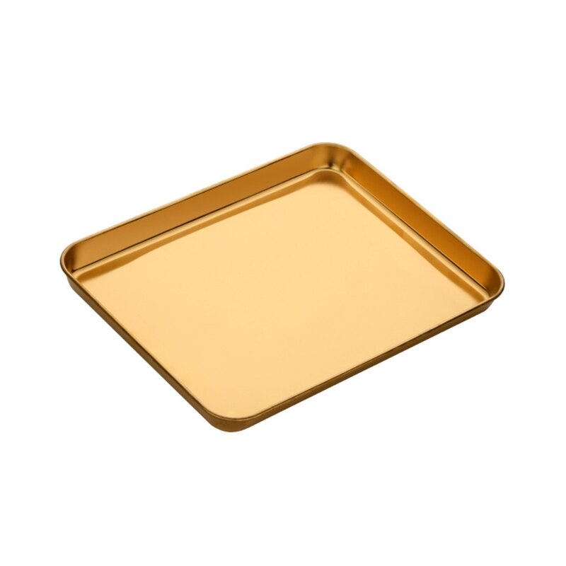 Stainless Steel Cake Baking Pastry Food Storage Tray Rectangle Fruit Plate Pan H3CF