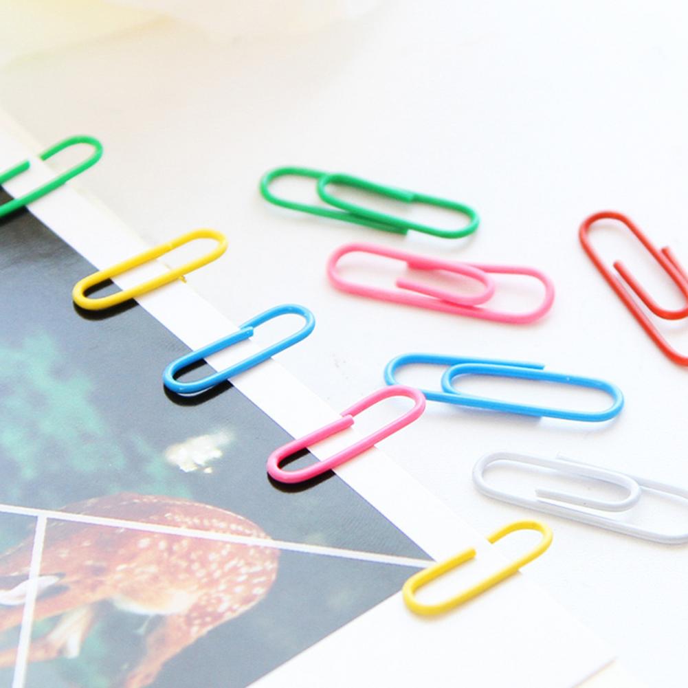 Lot de 100 trombones colorés pour notes classées, pour enfants, étudiants, papeterie scolaire, fournitures de bureau