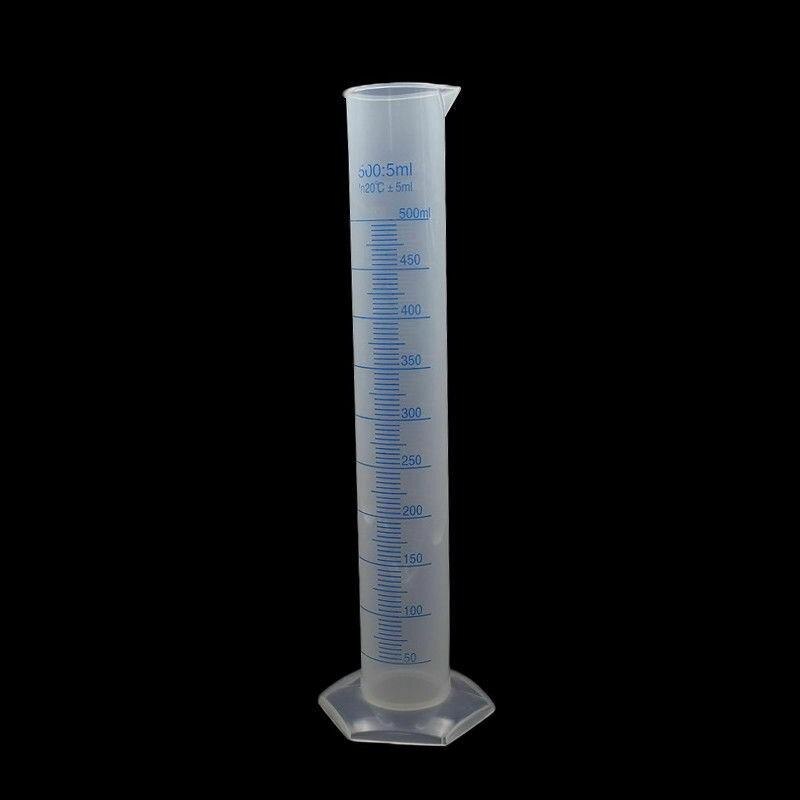 Clear White Plastic Liquid Measurement Graduated Cylinder for Lab Supplies Laboratory Tools 10ml,25ml,50ml,100ml,250ml,500ml