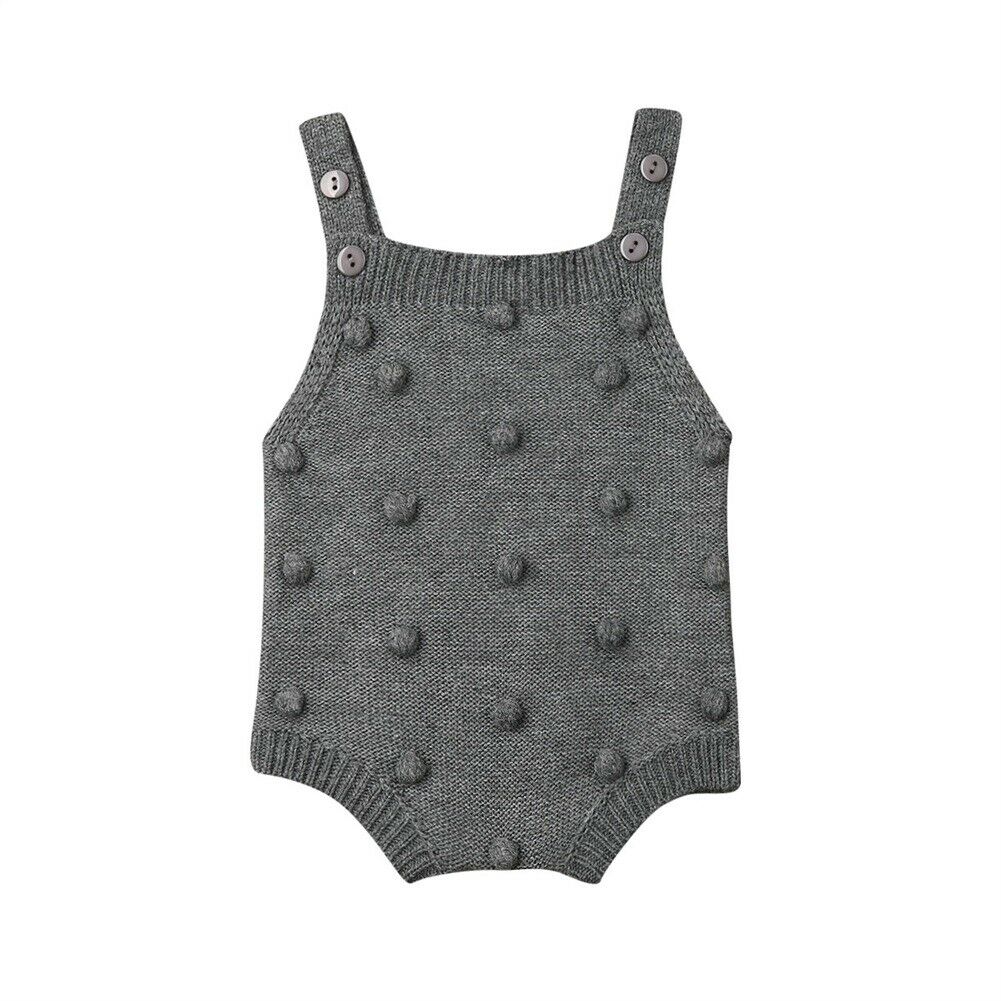 Pudcoco Baby Bodysuits Set Baby Jumpsuit Algehele Mouwloze Baby Jongens Kleding Herfst Gebreide Meisjes Jongens Baby Casual Kleding: Grijs / 18m