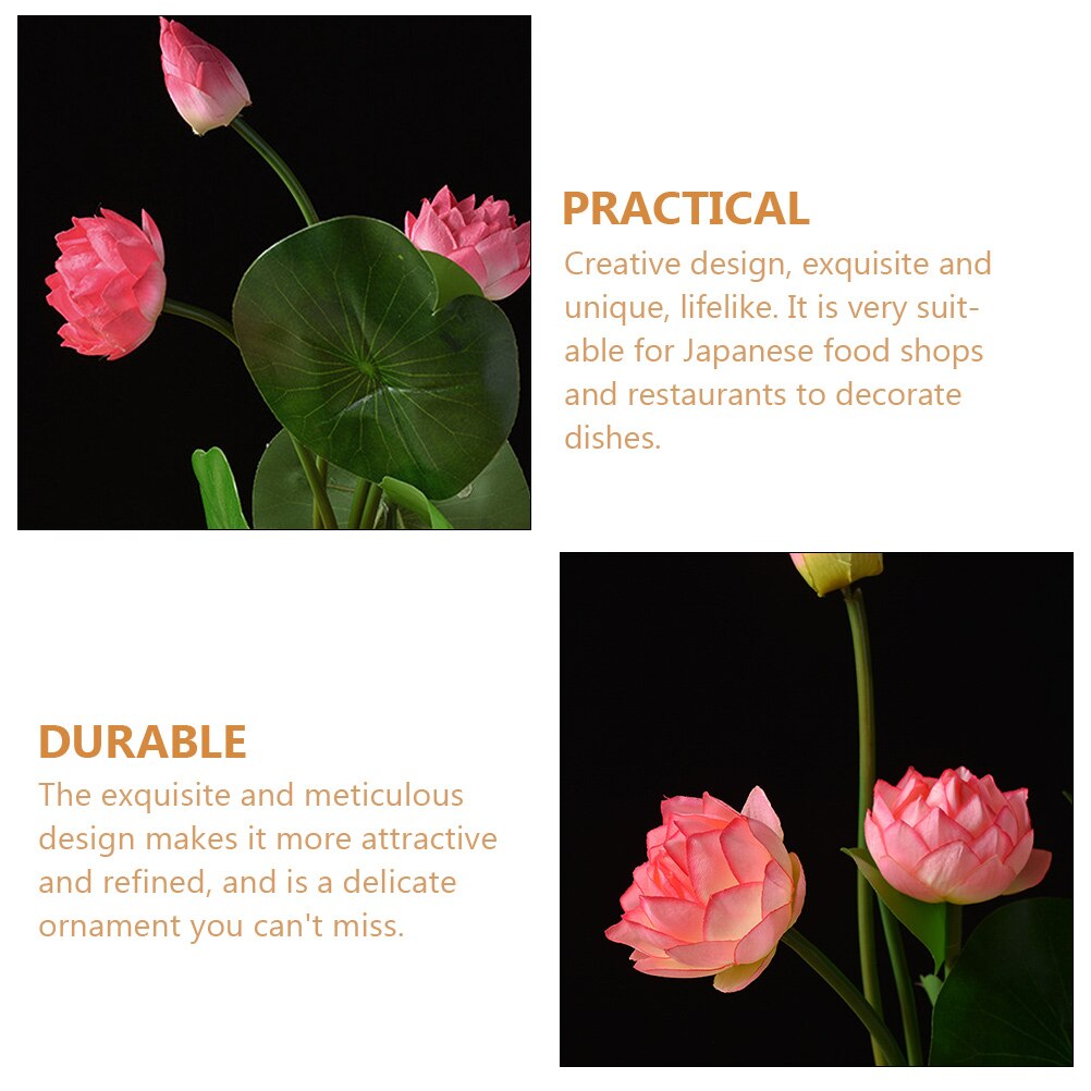 Plato de Sushi, adorno de flores, adorno de loto Artificial, decoración de flores para restaurante de Sushi