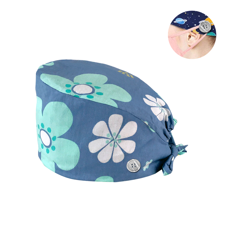 Gorros quirúrgicos unisex, gorras para sala de operaciones, enfermeras, animales de compañía veterinaria, salones de belleza, ojos, hospital, clínica, botones: Buttons12087