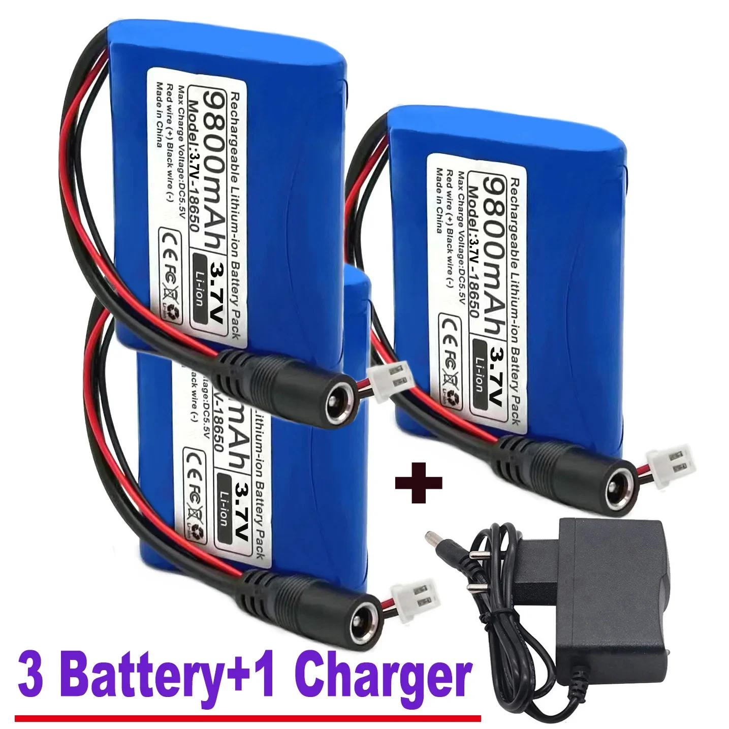 3.7V rechargeable 18650 lithium battery microcontroller LED outdoor light Bluetooth speaker audio backup power supply: black