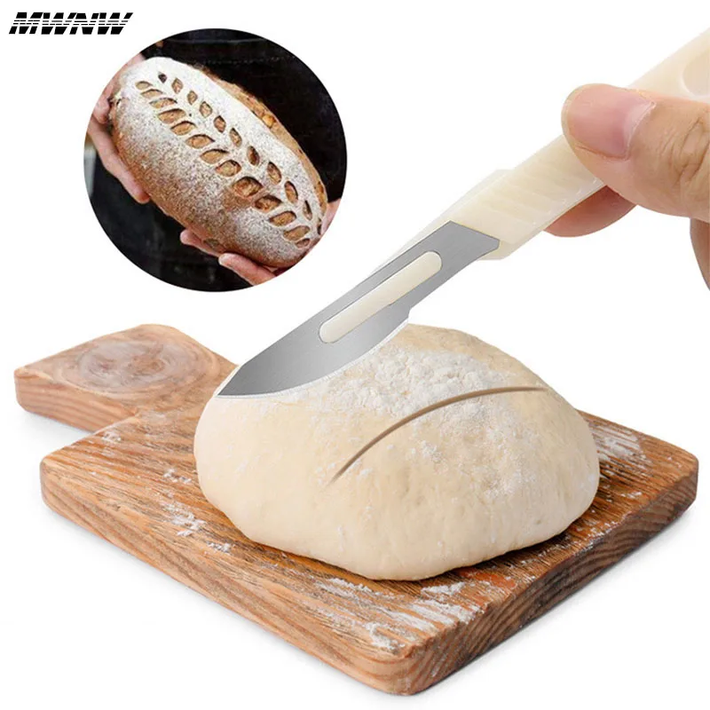 Cortador de pan, cuchillas de pan francés, cuchillo para tallar, utensilios de cocina, accesorio para hornear, herramientas de pastelería para cortar pan estampado