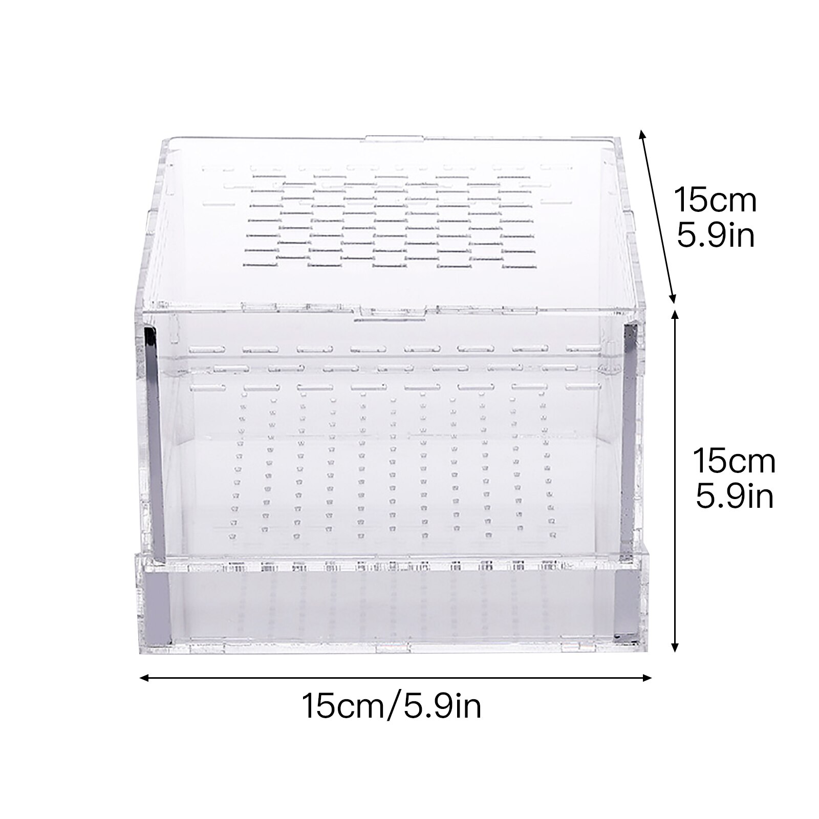 Acrylic Feeding Box Breeding Animals Box Pet Climbing Terrarium 4 Sizes Translucent Transparent Anti-escape Insect Breeding Box: 15 x 15 x 15cm