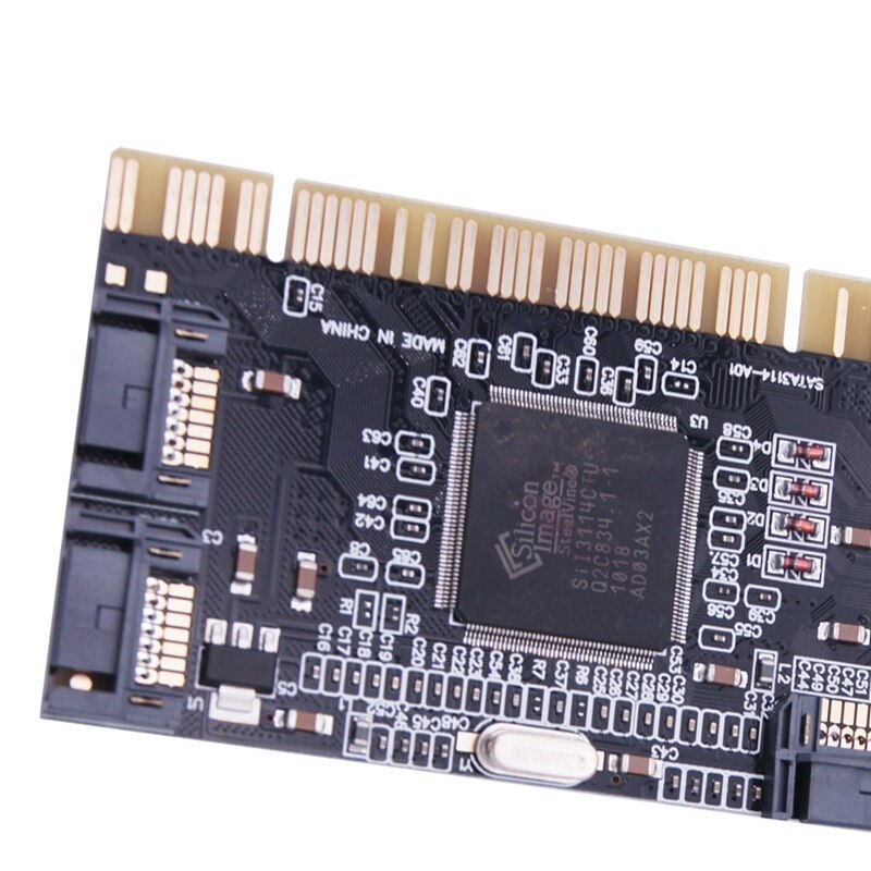 4 Ports PCI SATA Raid Controller Internal Expansion Card with Two Sata Cables, for Desktop PC,Support SATA Hard Drive