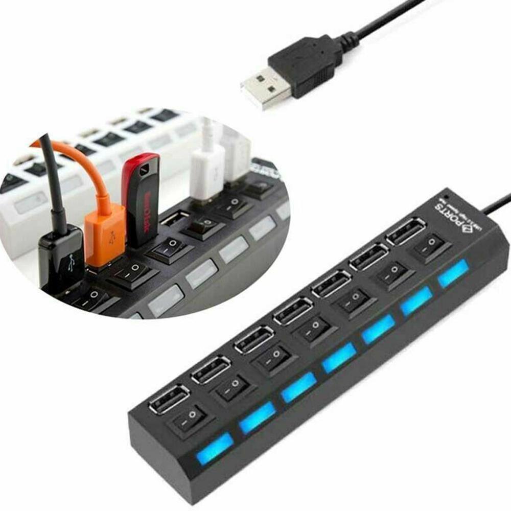 Usb Hub 20.HUB Usb Splitter Multi Usb 2.0 Hub Usb 4/Pc Adapter Power 7 Accessoires Voor Computer Met hab Multipoort Poort F1A0