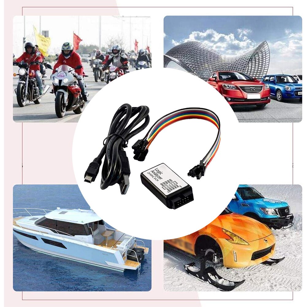 Usb Logic Analyzer 24M 8CH Kanaal Met Buffer Ondersteuning 1.1.16 Compatibel Logic Analyzer Apparaat Set Kabels Netwerk Analyseren Tool