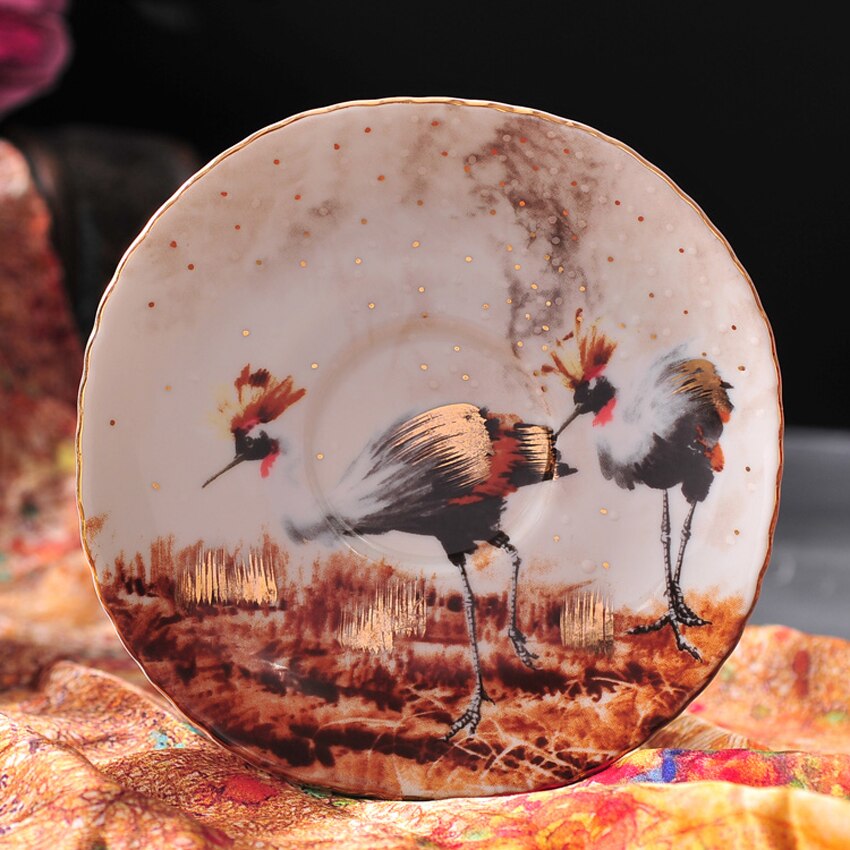 Pastoral style bone china coffee cup Europe style cup and saucer set espresso cafe cup Luxury afternoon flower tea