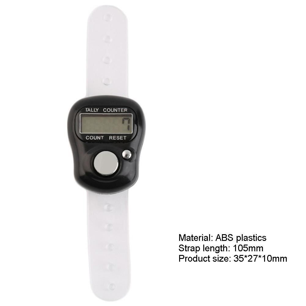 Mini Stitch Counter Marker Row Finger Electrician Use Accurate Counter LCD Electronic Digital Tally AG3 Button Battery: Black