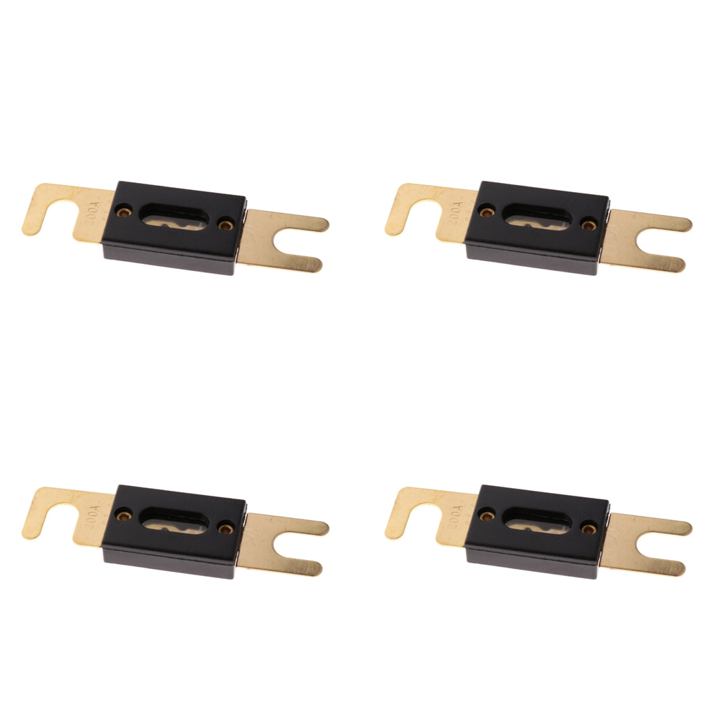 4pcs 12 Volts Universal 200AMP ANL Gold Plated Flat Blade Fuses For Car Automotive Vehicle