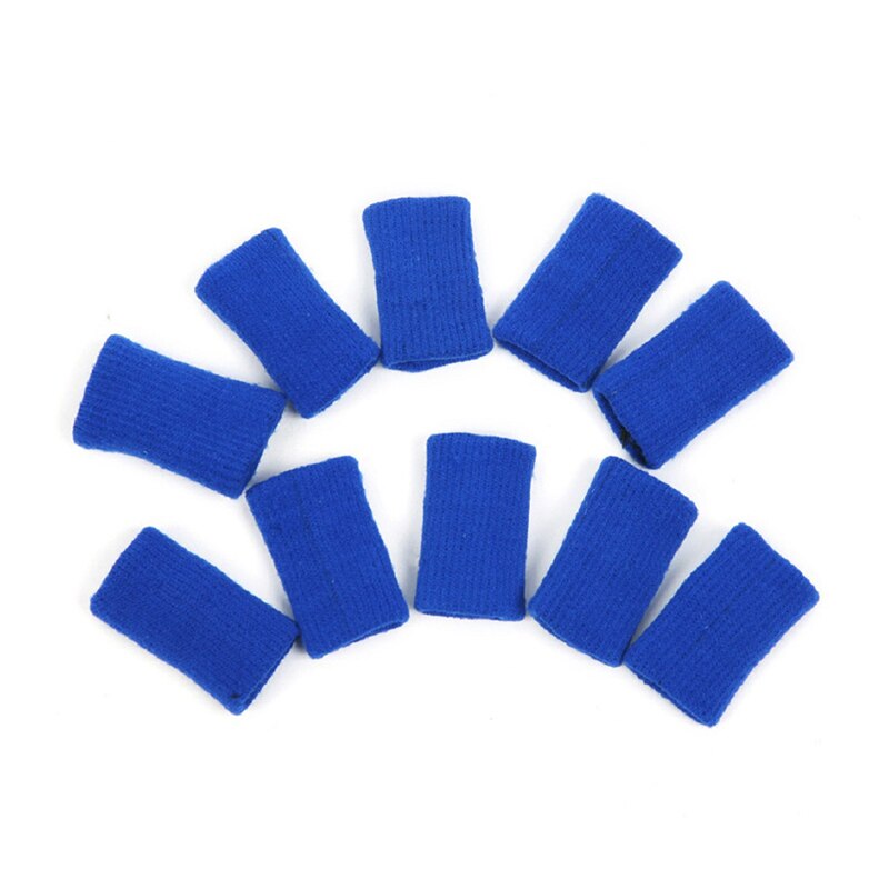 10 Stuks Nylon Elastische Vinger Mouwen Sport Brace Duim Protector Voor Basketbal Zomer Outdoor Fitness Bescherming Fietsen: BIUE