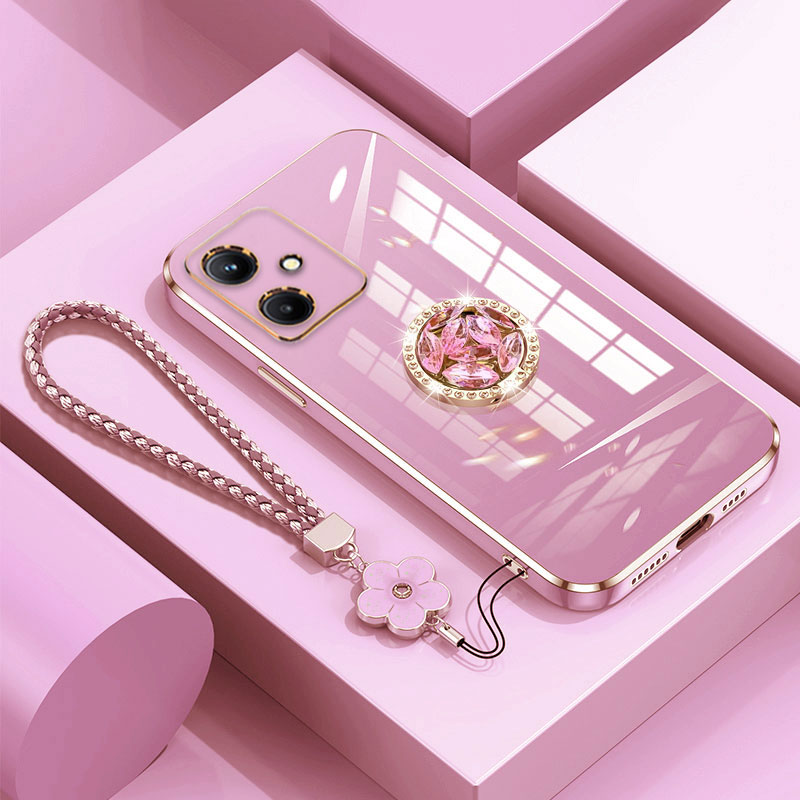 Moto G 54 84 53 Case with Lanyard,Luxury Diamond Holder Case For Motorola Moto G84 G54 5G G23 G13 G53 Cover Cases G42 Stand Ring: PP / pink
