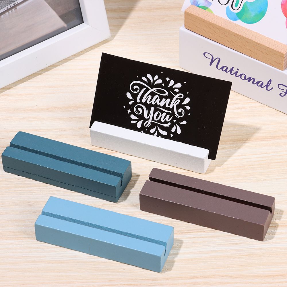 Romantic Wood Table Numbers Holder Place Card Clamps Stand Photos Clips Paper Clamp Picture Cards Display Stand Desktop Decor