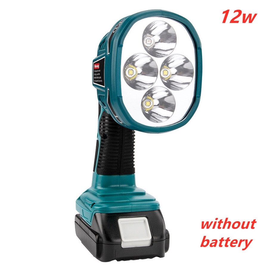 For Makita 14.4V 18V 20V Li-ion Battery Supply LED working light lamp 12W with USB Port Outdoor Emergency Lighting portable safe: 12W