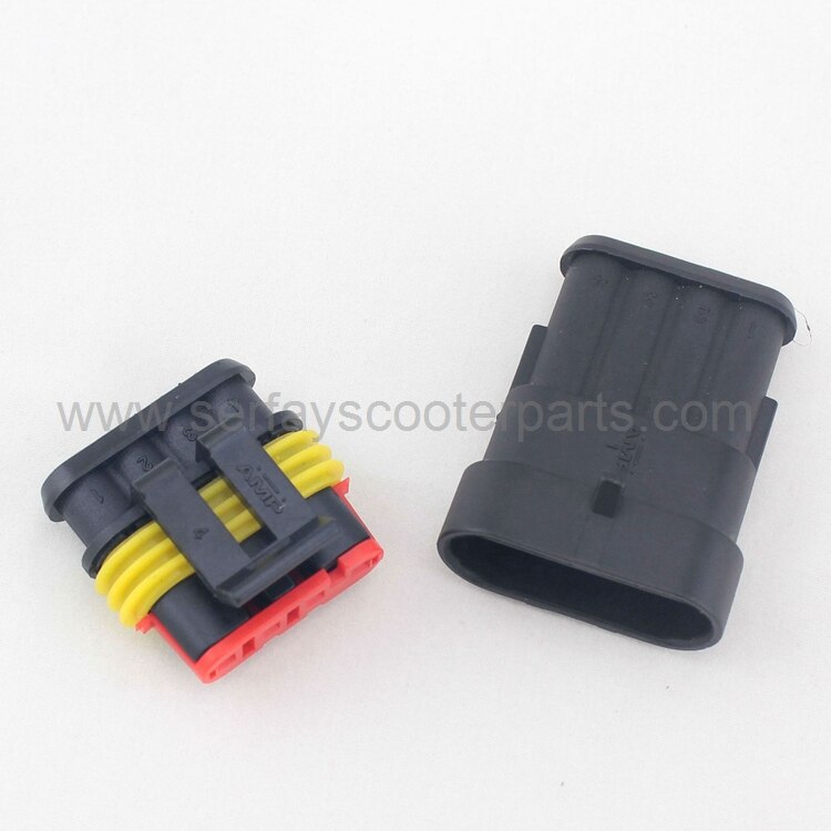 4 pin waterproof power connector for mobility scooter parts power wheelchair and car AMP SUPERSEAL 1.5 SERIES 4P PL