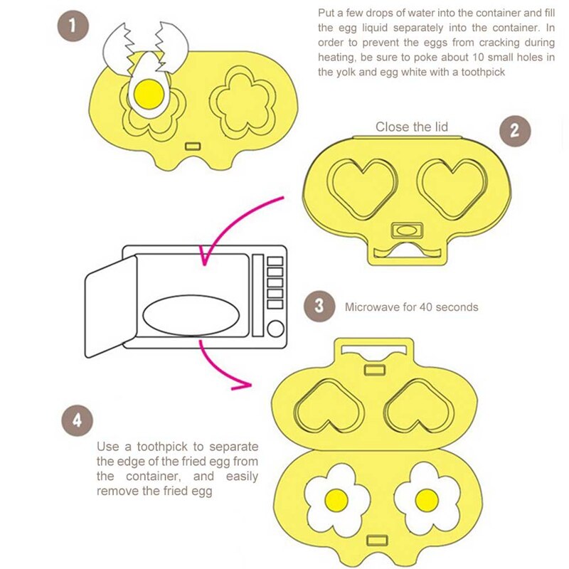 17*12*6cm elsker mikrobølgeovn egg kjele blomst formet form egg formet form gryte kjøkken matlaging verktøy