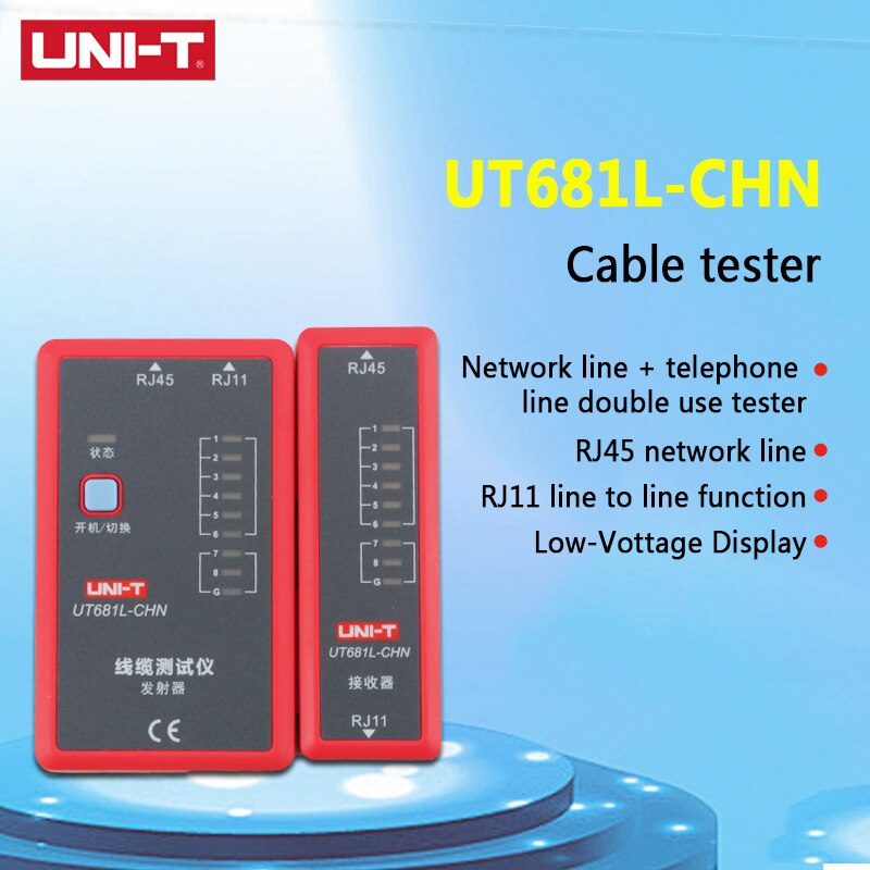 Uni-t enhed  ut681l/ut681c/ut681 hdmi kabel tester lan auto netværk led tester ethernet telefon bnc hdmi reparationsværktøj
