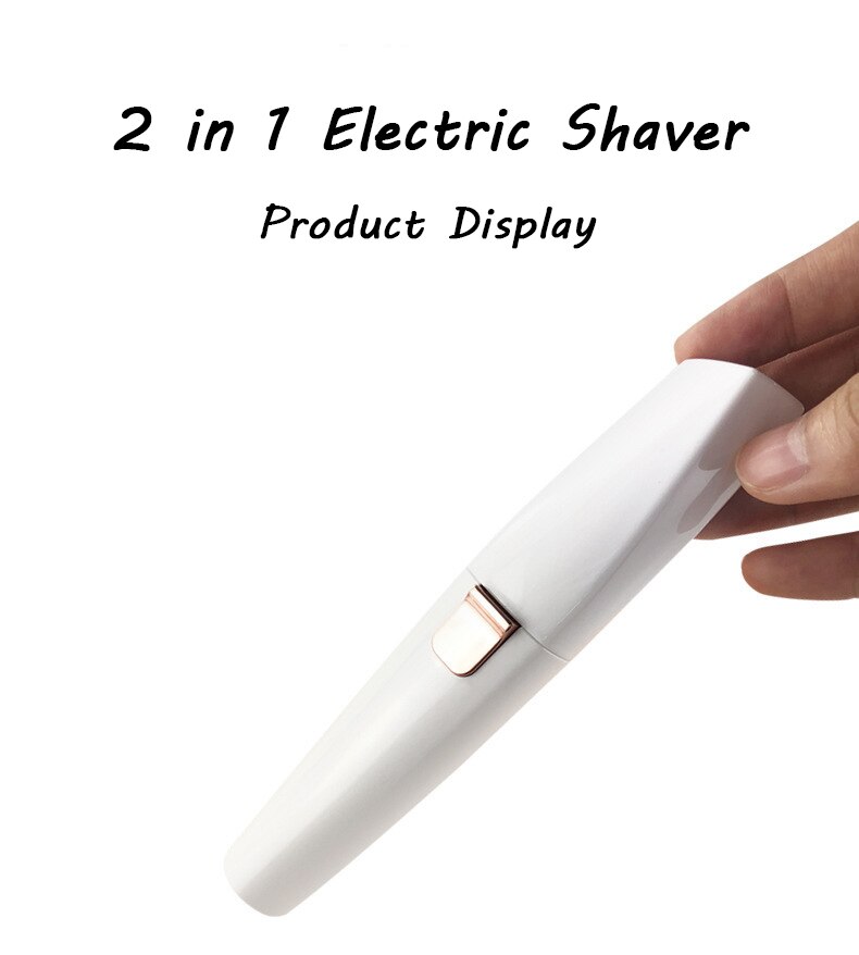 2 In 1 Elektrische Wenkbrauw Trimmer Pijnloos Epilator Vrouwen Draagbare Mini Scheerapparaat Make-Up Wenkbrauw Trimmen Wasbare