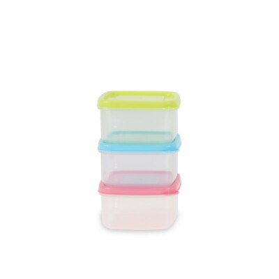 Stables pp plast rotert lokk mat oppbevaringsglass kjøkken krydder kjøleskap frukt små beholdere med lokk oppbevaringskrukke arrangør: 3 stk 250ml