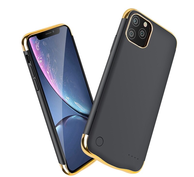 5500 Mah Voor Iphone 12 Mini Batterij Case 5.4 Inch Dunne Smart Charger Cover Power Bank Voor Iphone 12 Mini batterij Case: Black