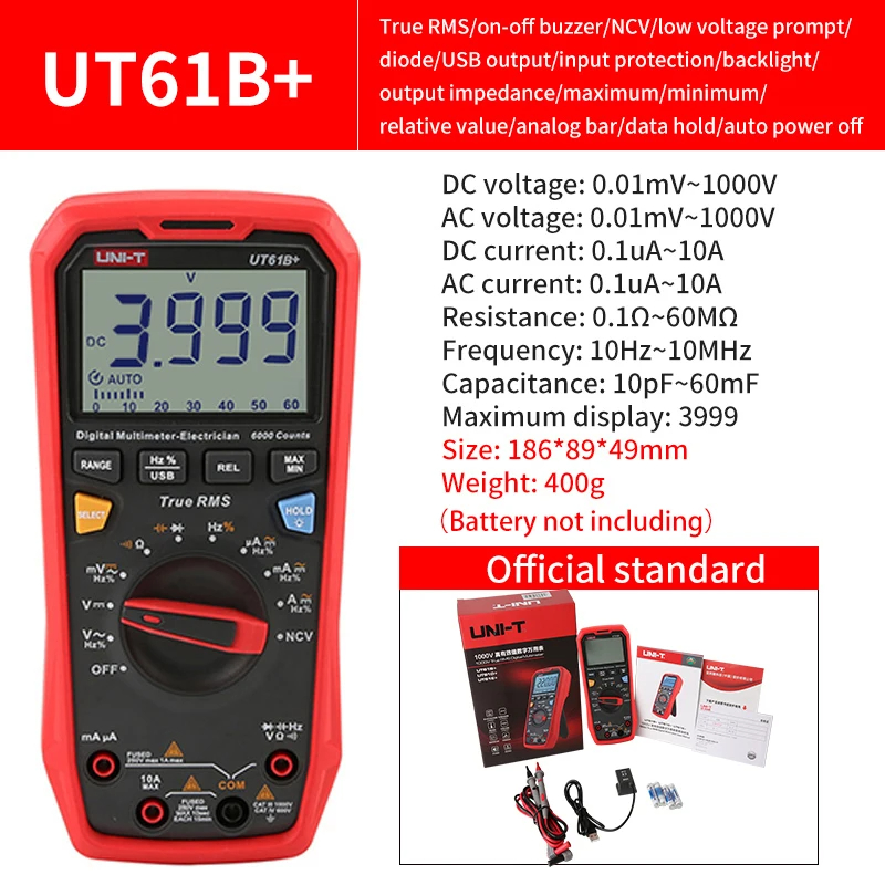 UNI-T Multímetro Profissional UT890C UT890D + UT89X UT89XD UT89XE UT60S UT60BT UT61B + UT61D + UT61E Plus Multímetro Elétrico