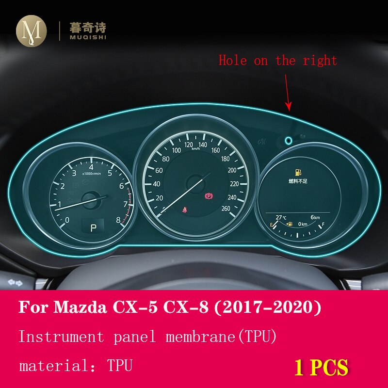 Til mazda cx -5 cx-8 cx-9 automotive interiør instrumentpanel membran lcd skærm tpu beskyttelsesfilm anti-ridse fil: For et rigtigt hul