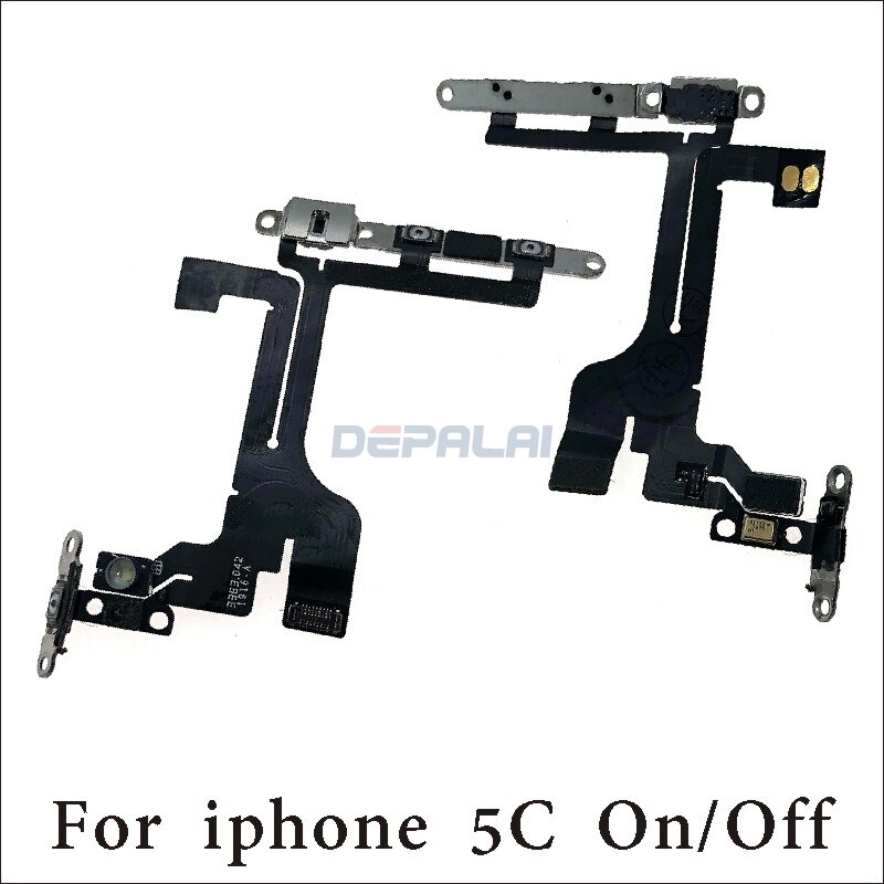 1 Piece Power Button On Off Flex Cable For iPhone 4 4G 4S 5G 5 5S 5C Plus Mute Volume Switch Connector Ribbon Parts