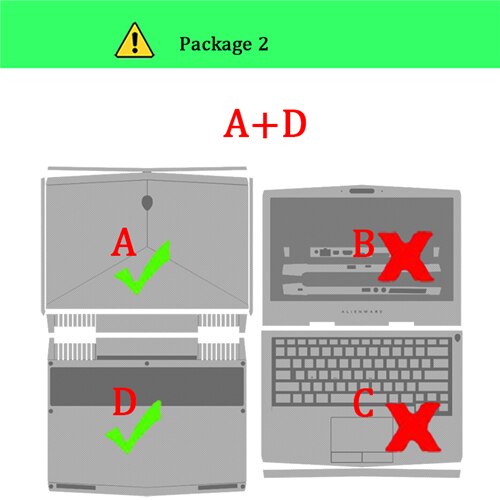 Laptop Haut Aufkleber Für Alienware 13 M13X R2 R3 Notizbuch Haut Schutz Für Alienware 14 M14X R1 R2 r3 Laptop Aufkleber: M13X R3 2016 / Paket-2    A D