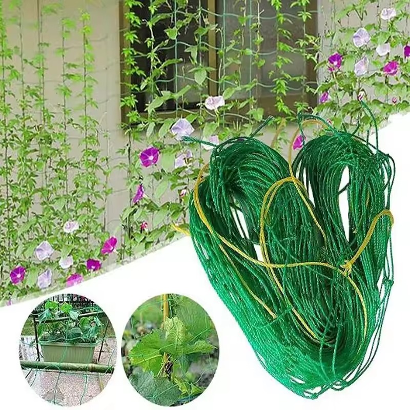 Nylon Garden Netting Plants Support Net Morning Glory for Vegetable Flower Holder Cucumber Trellis 18 Strand Multiple Size